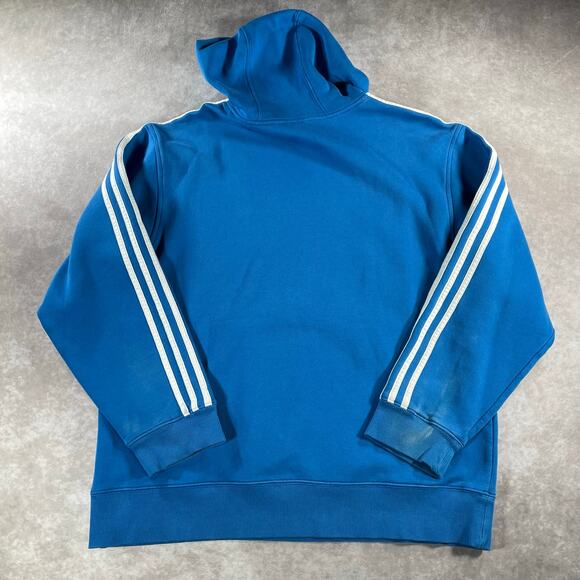 Vintage Adidas Logo Embroidered Soft And Cozy Blue Pullover Hoodie - Picture 2 of 6